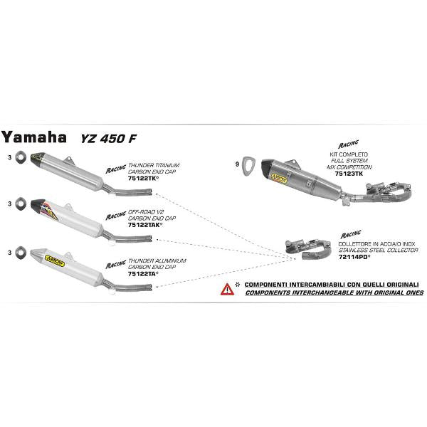 Arrow Yamaha Yz450F 14 Ss 1:1 Cltr
