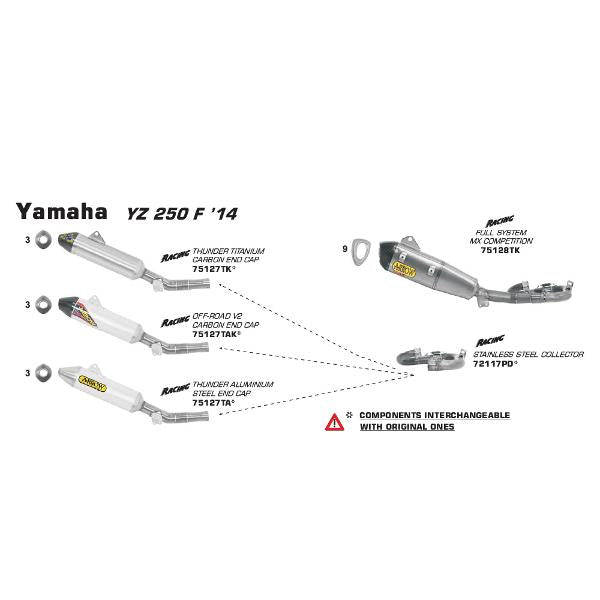 Arrow Yamaha Yz250F 14 Ss Cltr