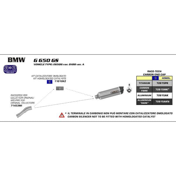 Arrow BMW Gs Sertao 11-16 Hom Aluminium Dark R
