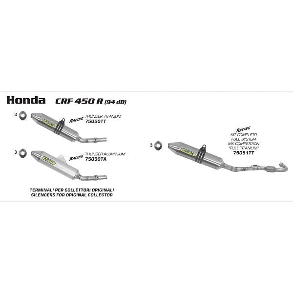 Arrow Honda Crf450R 06-08/450X 05-13 Aluminium T