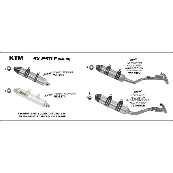 Arrow KTM Exc / Sxf / Smr Aluminium Thunder S