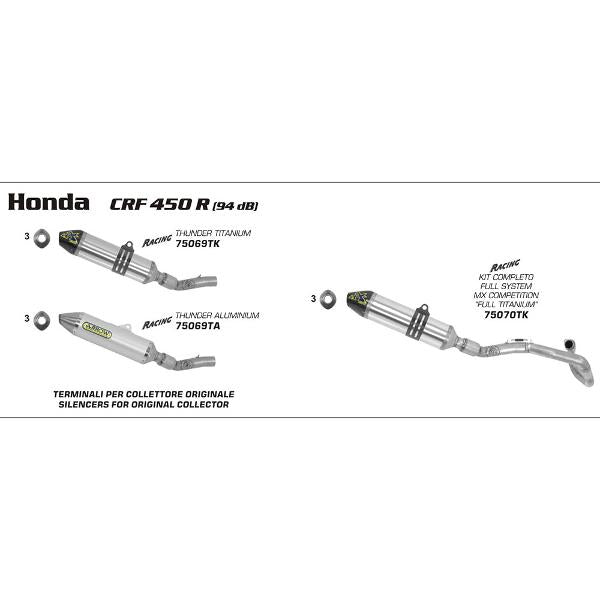 Arrow Honda Crf 450 R 09-10 Aluminium Thunder S-