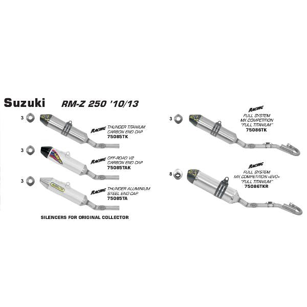 Arrow Suzuki Rm-Z 250 10-12 Aluminium S-O Oem
