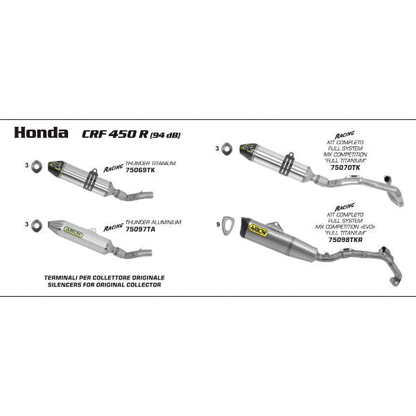 Arrow Honda Crf 450 R 11-12 Thunder Aluminium S-