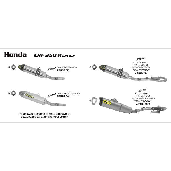 Arrow Honda Crf 250 R 11-12 Thunder Aluminium S-