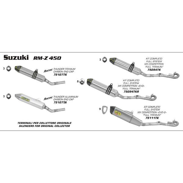 Arrow Suzuki Rm-Z 450 11-13 Aluminium Thunder