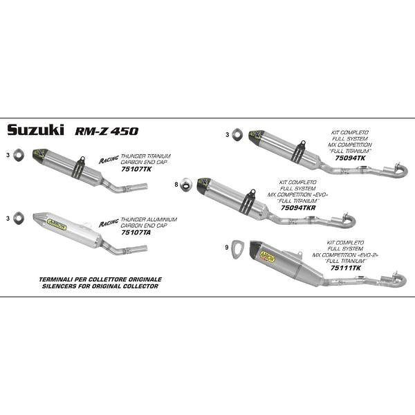 Arrow Suzuki Rmz450 11-14 Aluminium Thunder S-O C