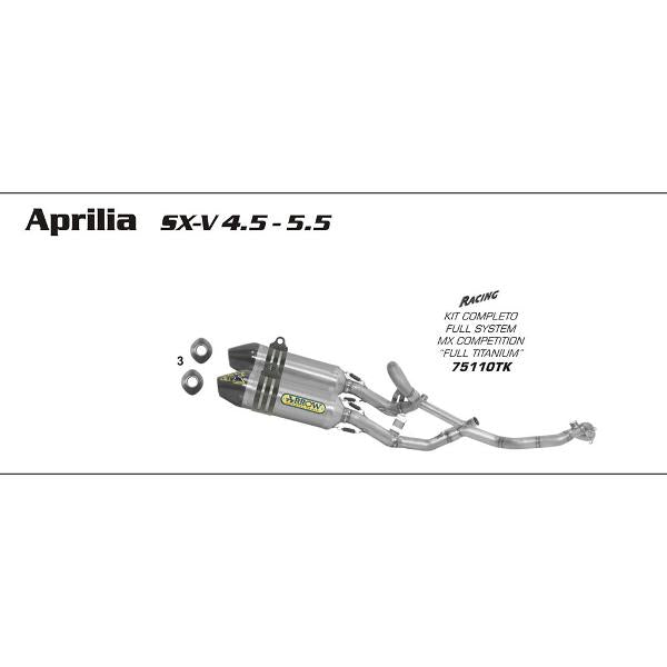 Arrow Aprilia Sxv 4.5/5.5/Vdb 07-11 Ti Mx Co