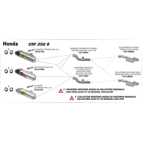 Arrow Honda Crf250R 14 Aluminium Thunder Lh+Rh S