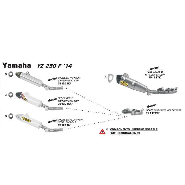 Arrow Yamaha Yz250F 14 Thunder Aluminium S-