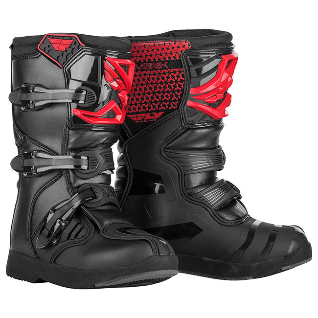 Fly Racing Maverik Motorcycle Youth Boots - Red/Black/1