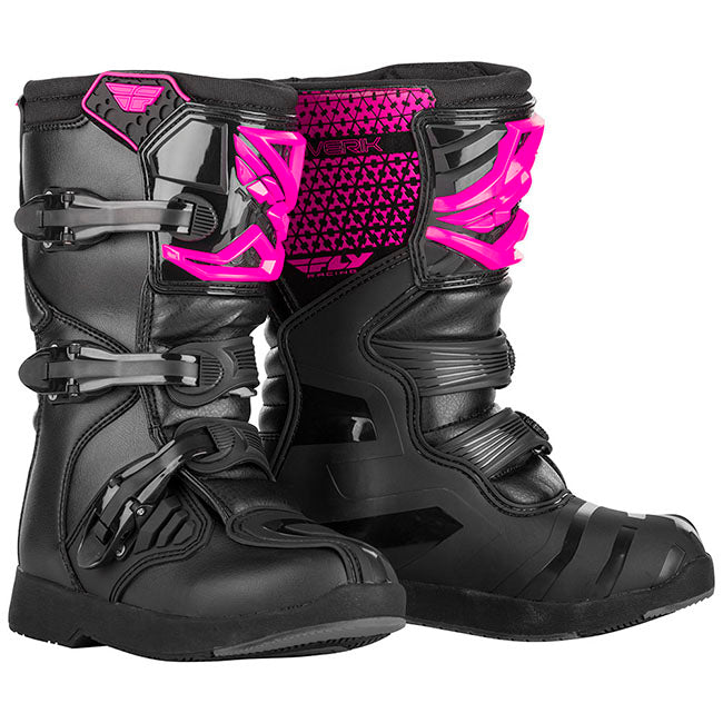 Fly Racing Maverik Motorcycle Youth Boots - Pink/Black/2