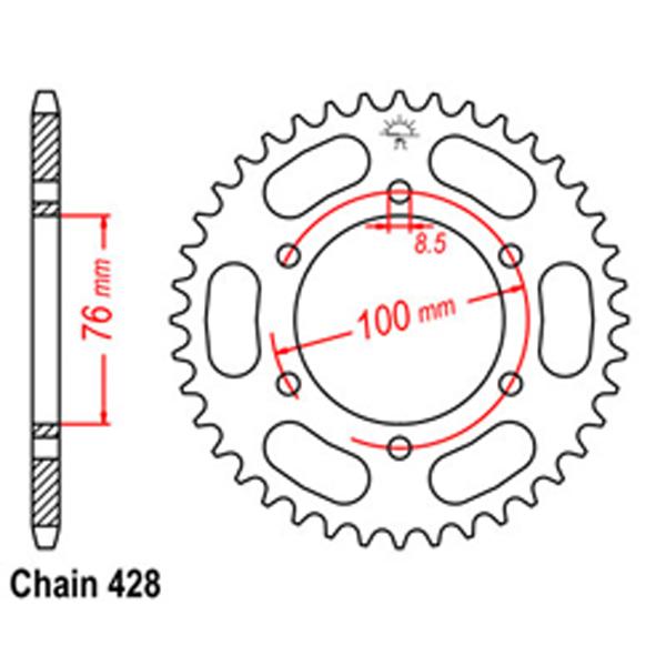 Rear Sprocket YAMAHA 428