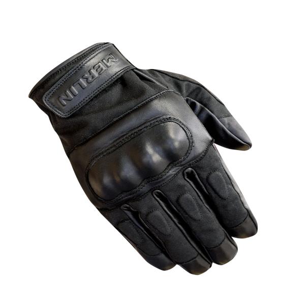 Merlin Ranton Wax/ Leather Motorcycle Gloves - Black/M