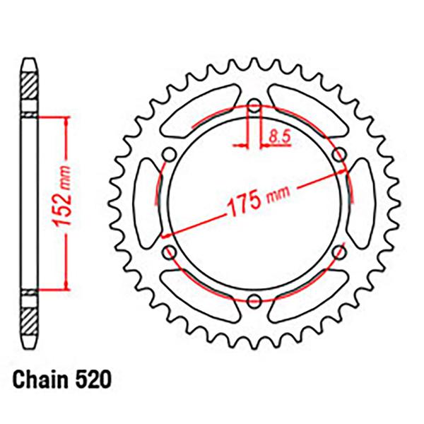 Rear Sprocket YAMAHA 520