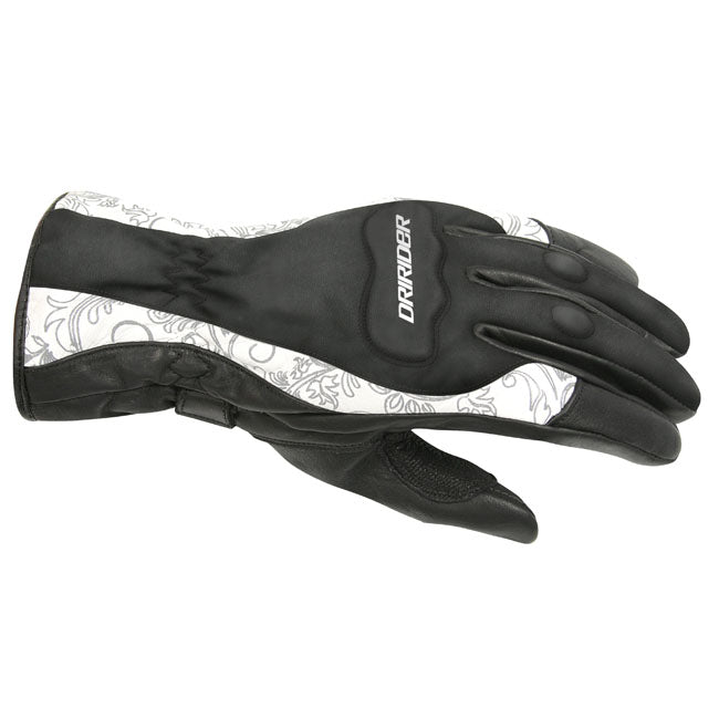 Dririder Vivid 2 Ladies Motorcycle Gloves - Black/White S