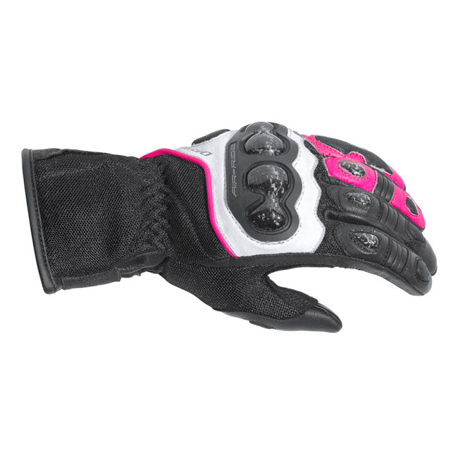 Dririder Air-Ride 2 Ladies Motorcycle Gloves - Black/White/Pink 2XS