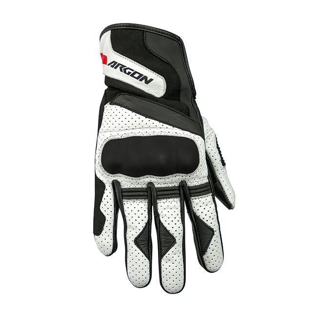 Argon Charge Motorcycle Gloves - Black/White/2XL