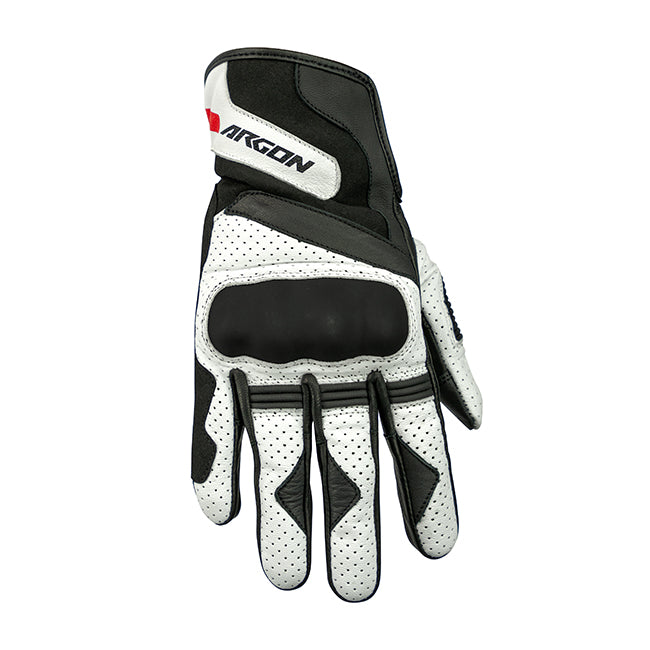 Argon Charge Motorcycle Gloves - Black/White/M
