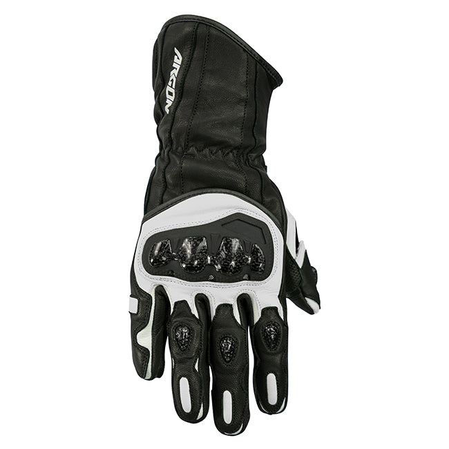 Argon Rush Motorcycle Gloves -  Black/White/2XL