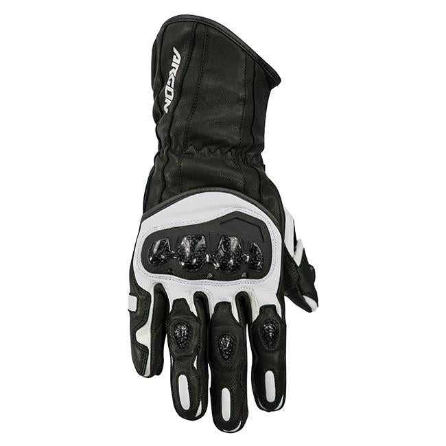 Argon Rush Motorcycle Gloves -  Black/White/3XL