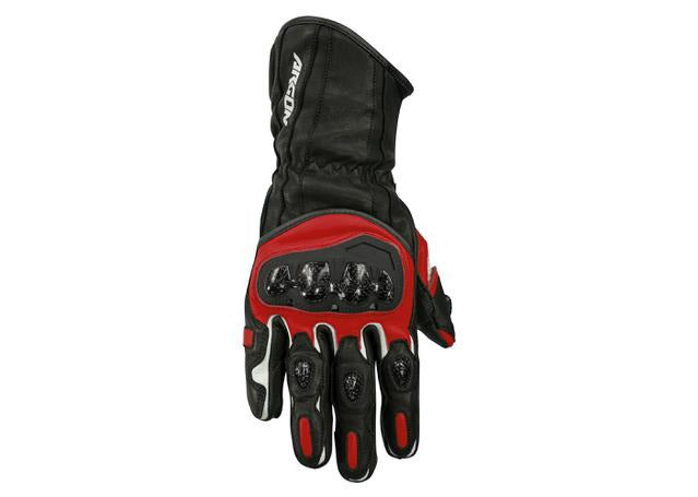 Argon Rush Motorcycle Gloves - Black/Red/3XL