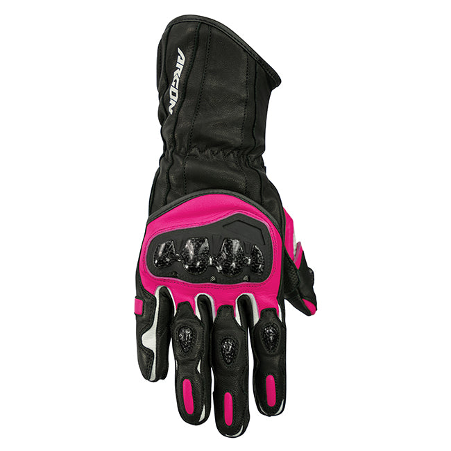 Argon Rush Motorcycle Ladies Gloves - Black/ Pink/M