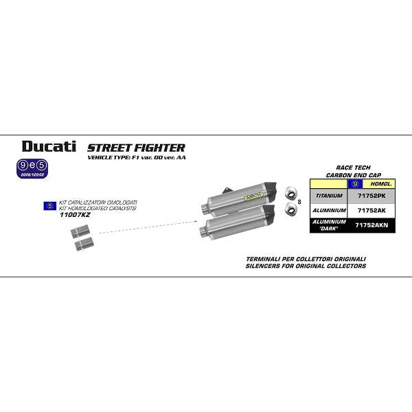 Arrow Ducati Stftr 848 12-13 Hom Aluminium Race-T