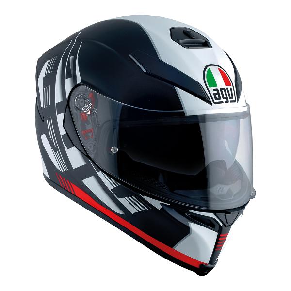 AGV K5 S Darkstorm Motorcycle Full Face Helmet - Matte Black/Red XS