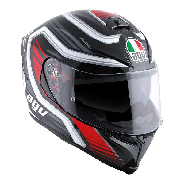 AGV K5 S Firerace Motorcycle Full Face Helmet - Black/Red XS