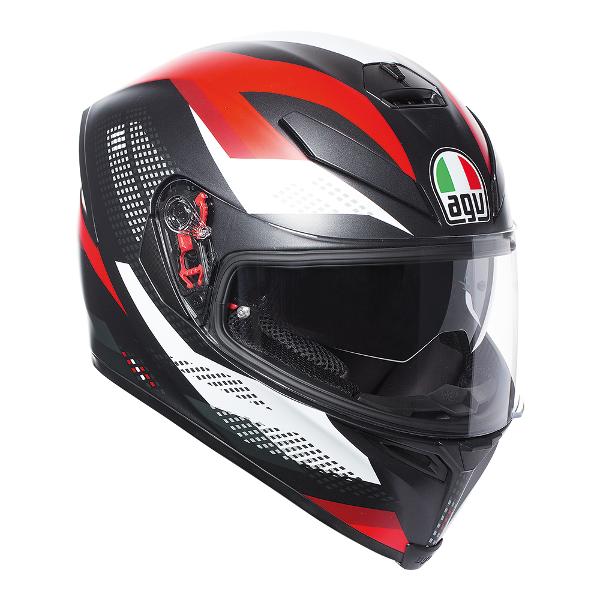 AGV K5 S Marble Helmet - Matt Black/White/Red ML