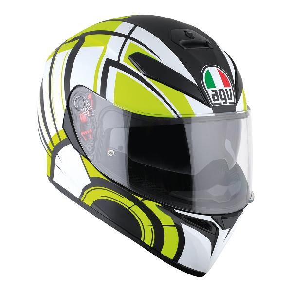 AGV K3 SV Avior Motorcycle Full Face Helmet - Matte White/Lime S