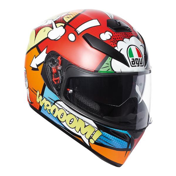 AGV K3 SV Balloon Motorcycle Full Face Helmet - Red/White ML