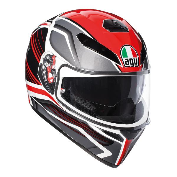 AGV K3 SV Proton Helmet - Black/Red MS