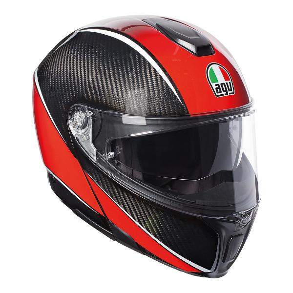 AGV Sportmodular Motorcycle Full Face Helmet - Aero Carbon/Red  S