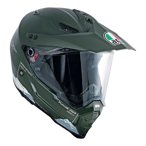 AGV AX8 Dual Evo Wild FR Helmet - Green/White M