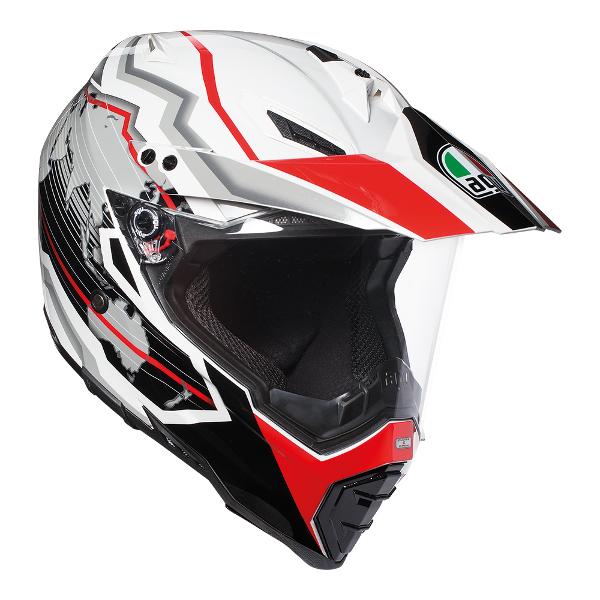 AGV AX8 Dual Evo Earth Helmet - White/Black/Red XXL