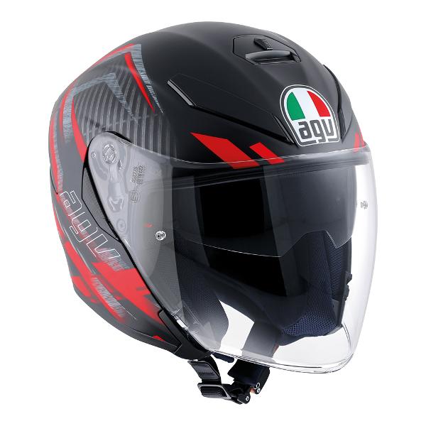 AGV K5 Jet Urban Hunt Helmet - Matte Black/Red ML