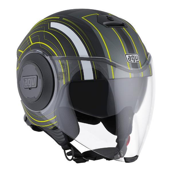 AGV Fluid Chicago Helmet - Matt Black/Yellow L