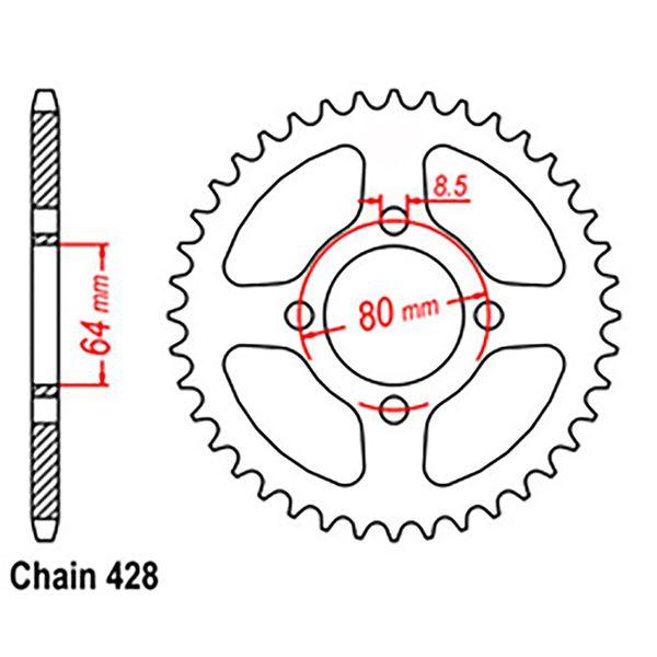 Rear Sprocket YAMAHA 428