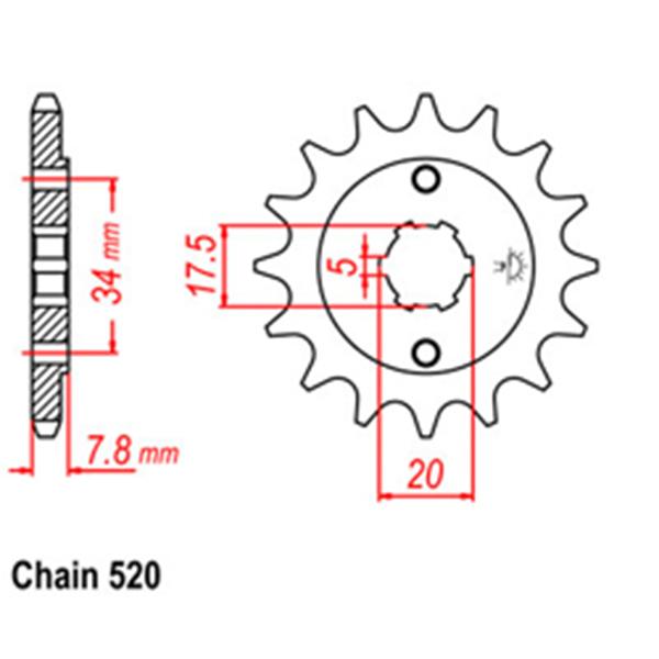 Link Front Sprocket Honda 520