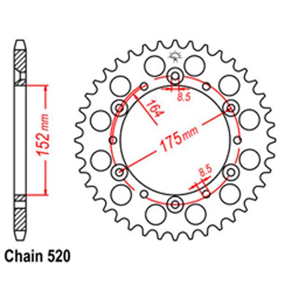 Rear Sprocket YAMAHA 520