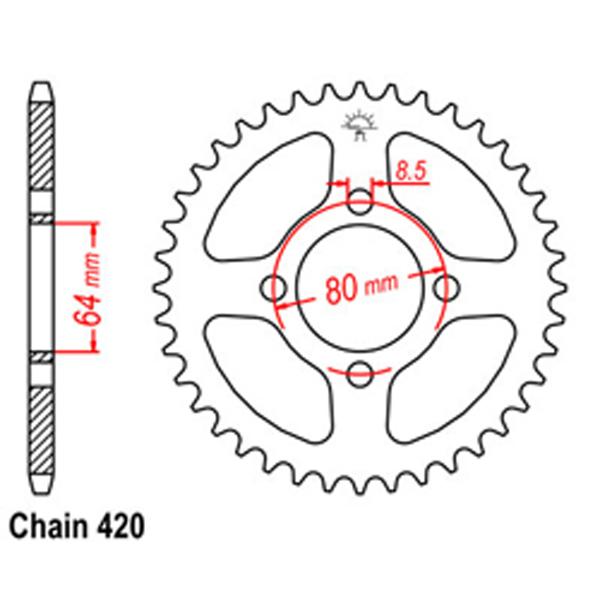 Rear Sprocket YAMAHA 420