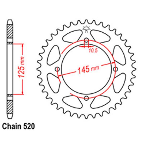 Rear Sprocket YAMAHA 520