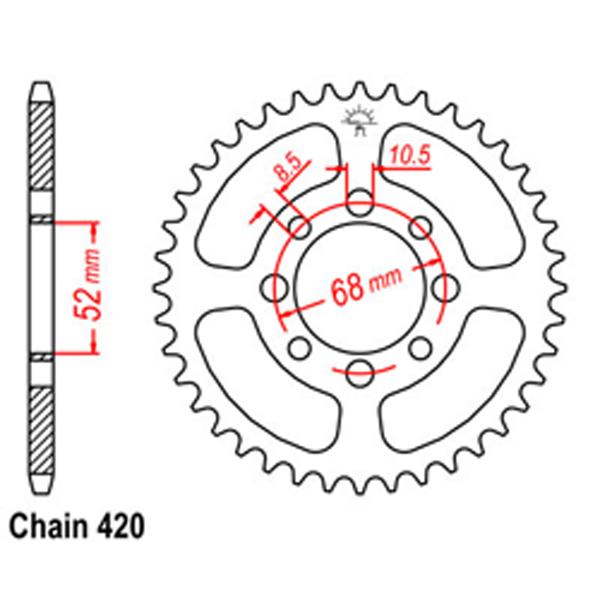 Rear Sprocket KAWASAKI SUZUKI 420