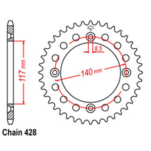 Rear Sprocket YAMAHA 428