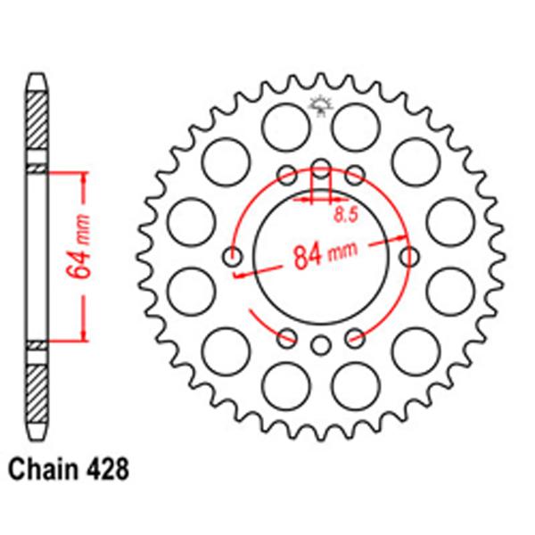 Rear Sprocket HONDA 428