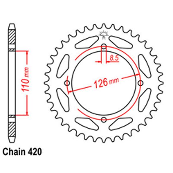 Rear Sprocket KAWASAKI 420