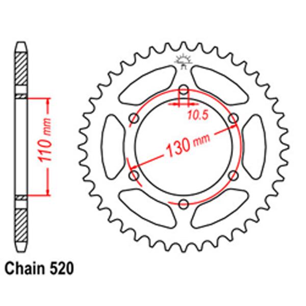 Rear Sprocket KAWASAKI 520