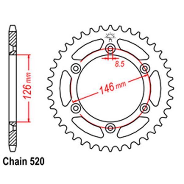 Rear Sprocket SUZUKI 520